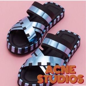 Acne Kleate Platform Metallic Sandals